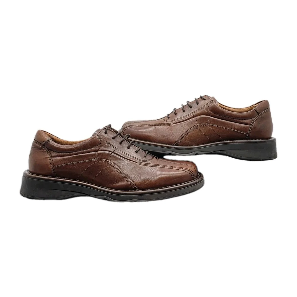 Venturini Brown Leather Oxford Shoes Men’s 7M Made in Italy Classic Comfort